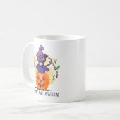 Happy Halloween - Hexenkatze Kaffeetasse (Vorderseite Links)