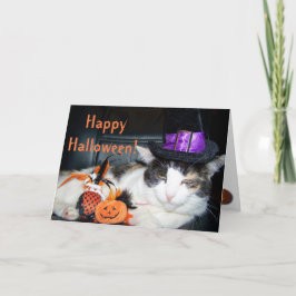 Happy Halloween Hexenkatze Karte