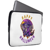 Happy Halloween Hexenkatze Laptopschutzhülle (Vorne Rechts)