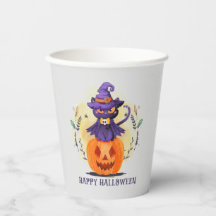 Happy Halloween - Hexenkatze Pappbecher