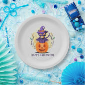 Happy Halloween - Hexenkatze Pappteller (Party)