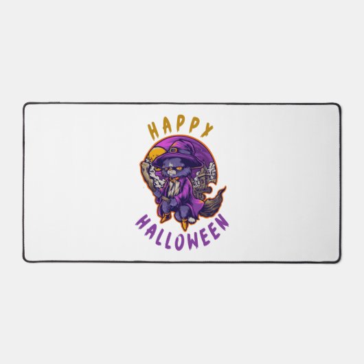 Happy Halloween Hexenkatze Schreibtischunterlage (Vorderseite)