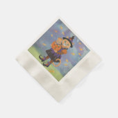 Happy Halloween Hexenkatze und Pumpkin Kitty Serviette (Ecke)