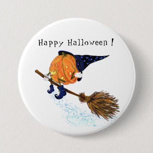 Happy Halloween Hexenkürbis - Funny Button