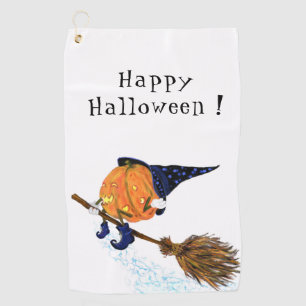 Happy Halloween Hexenkürbis - Funny Golfhandtuch