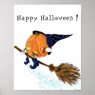 Happy Halloween Hexenkürbis - Funny Poster