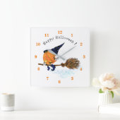 Happy Halloween Hexenkürbis - Funny Quadratische Wanduhr (Zuhause)