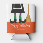 Happy Halloween HexenLegs & Broom Personalisiert Dosenkühler (Rückseite)
