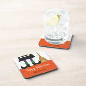 Happy Halloween HexenLegs & Broom Personalisiert Getränkeuntersetzer (Rechte Seite)