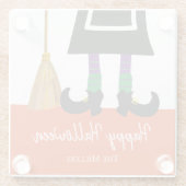 Happy Halloween HexenLegs & Broom Personalisiert Glasuntersetzer (Rückseite)