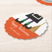 Happy Halloween HexenLegs & Broom Personalisiert Untersetzer (angewinkelt)