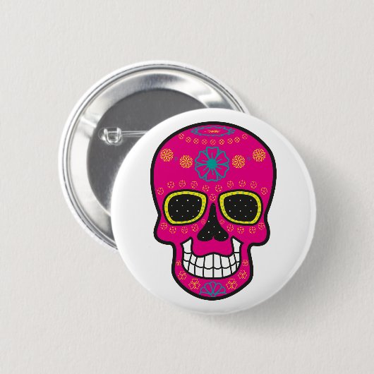 Happy Halloween Hexenmaske Karneval 2020 Button (Vorne & Hinten)