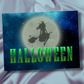 Happy Halloween Hexenmond Skelett-Boo-Typografie Postkarte