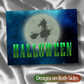 Happy Halloween Hexenmond Skelett-Boo-Typografie Postkarte