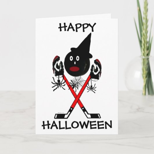 Happy Halloween Hockey Karte (Vorderseite)