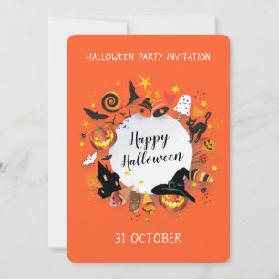 Happy Halloween Holiday Party Trendy Design Feiertagskarte