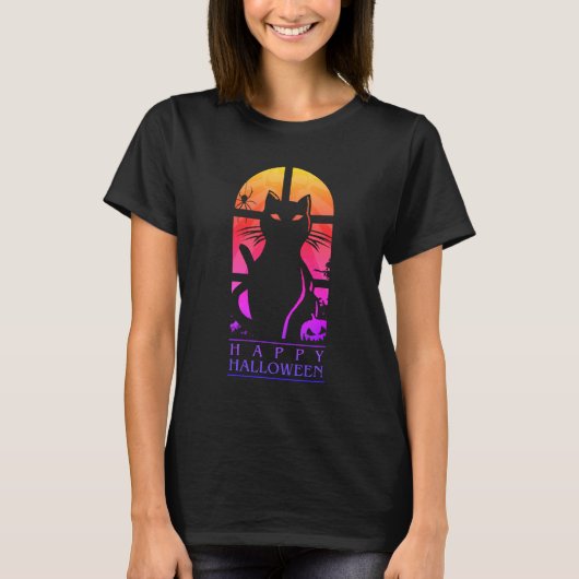 HAPPY HALLOWEEN HORROR CAT T-Shirt (Vorderseite)