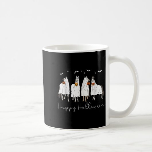 Happy Halloween Horse Ghost 2025 Kaffeetasse (Rechts)