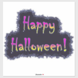Happy Halloween Hot Pink & Yellow Aufkleber