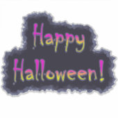 Happy Halloween Hot Pink & Yellow Aufkleber (Vorderseite)