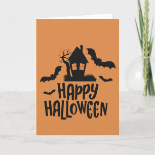 Happy Halloween House Spott Shadow Orange Feiertagskarte