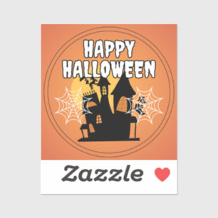 Happy Halloween Houses and Spider Aufkleber
