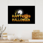 Happy Halloween Howling Wolf Poster (Küche)