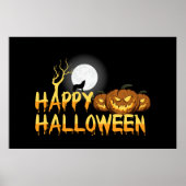 Happy Halloween Howling Wolf Poster (Vorne)