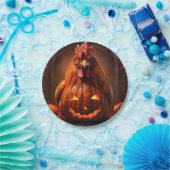 Happy Halloween Hühnerrooster Pumpkin Farm Paper Pappteller (Party)