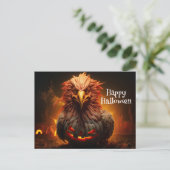 Happy Halloween Hühnerrooster Pumpkin Farm Paper Postkarte (Stehend Vorderseite)