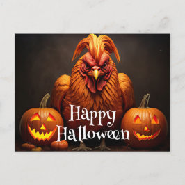 Happy Halloween Hühnerrooster Pumpkin Farm Paper Postkarte