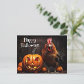 Happy Halloween Hühnerrooster Pumpkin Farm Paper Postkarte (Stehend Vorderseite)
