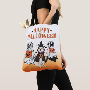 Happy Halloween Hund Ghost Orange & White Tasche