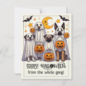 Happy Halloween Hunde in Ghost Costume Mitteilungskarte (Vorderseite)