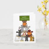 Happy Halloween Hunde in Kostümen Karte (Gelbe Blume)