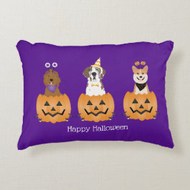 Happy Halloween Hunde in Pumpkins Dekokissen