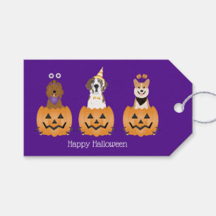 Happy Halloween Hunde in Pumpkins Geschenkanhänger