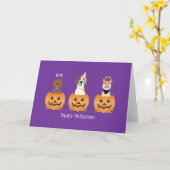 Happy Halloween Hunde in Pumpkins Karte (Gelbe Blume)