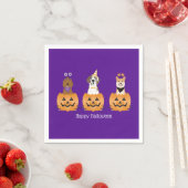 Happy Halloween Hunde in Pumpkins Serviette (Beispiel)