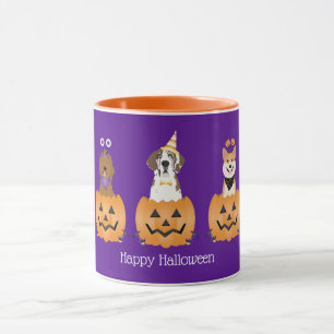 Happy Halloween Hunde in Pumpkins Tasse