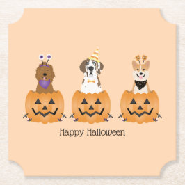 Happy Halloween Hunde in Pumpkins Untersetzer