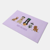 Happy Halloween Hunde Lila Fußmatte (Schrägansicht)