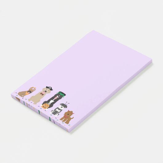 Happy Halloween Hunde Lila Post-it Klebezettel (angewinkelt)