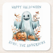 Happy Halloween I Ghost Rechteckiger Pappuntersetzer (Vorderseite)