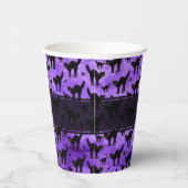 Happy Halloween Iconic Black Cat Silhouette Lila Pappbecher (Rechts)