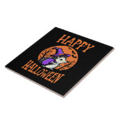 Happy Halloween Igel Hexe Fliese (Seite)