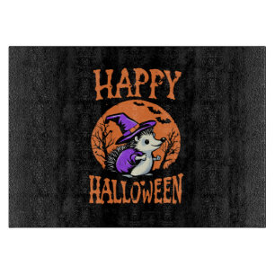 Happy Halloween Igel Hexe Schneidebrett