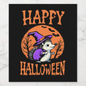 Happy Halloween Igel Hexe Weinetikett (Einzelnes Label)