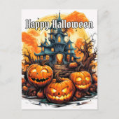 Happy Halloween | Illuminieren von Nefarious Pumpk Postkarte (Vorderseite)