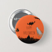 Happy Halloween Illustration Round Abzeichen Button (Vorne & Hinten)